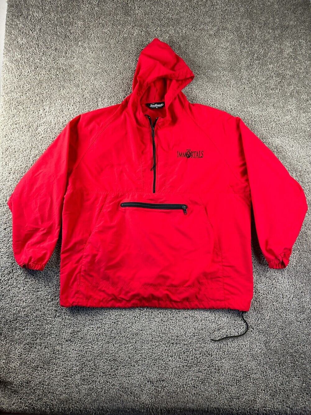 VINTAGE 90s Sportsmaster Jacket Mens Extra Large Red The Immortals Windbreaker *